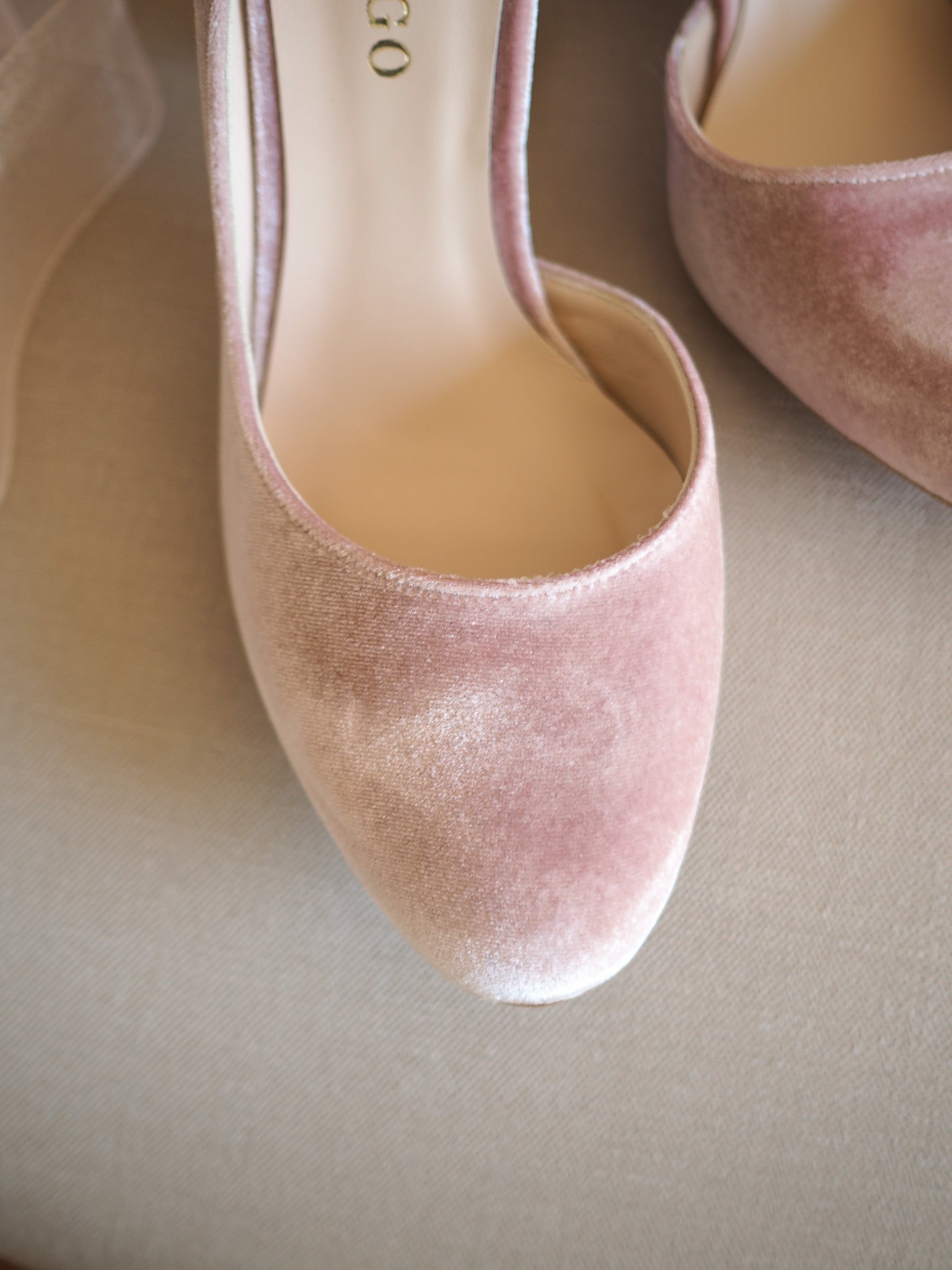 Blush pink velvet sales shoes