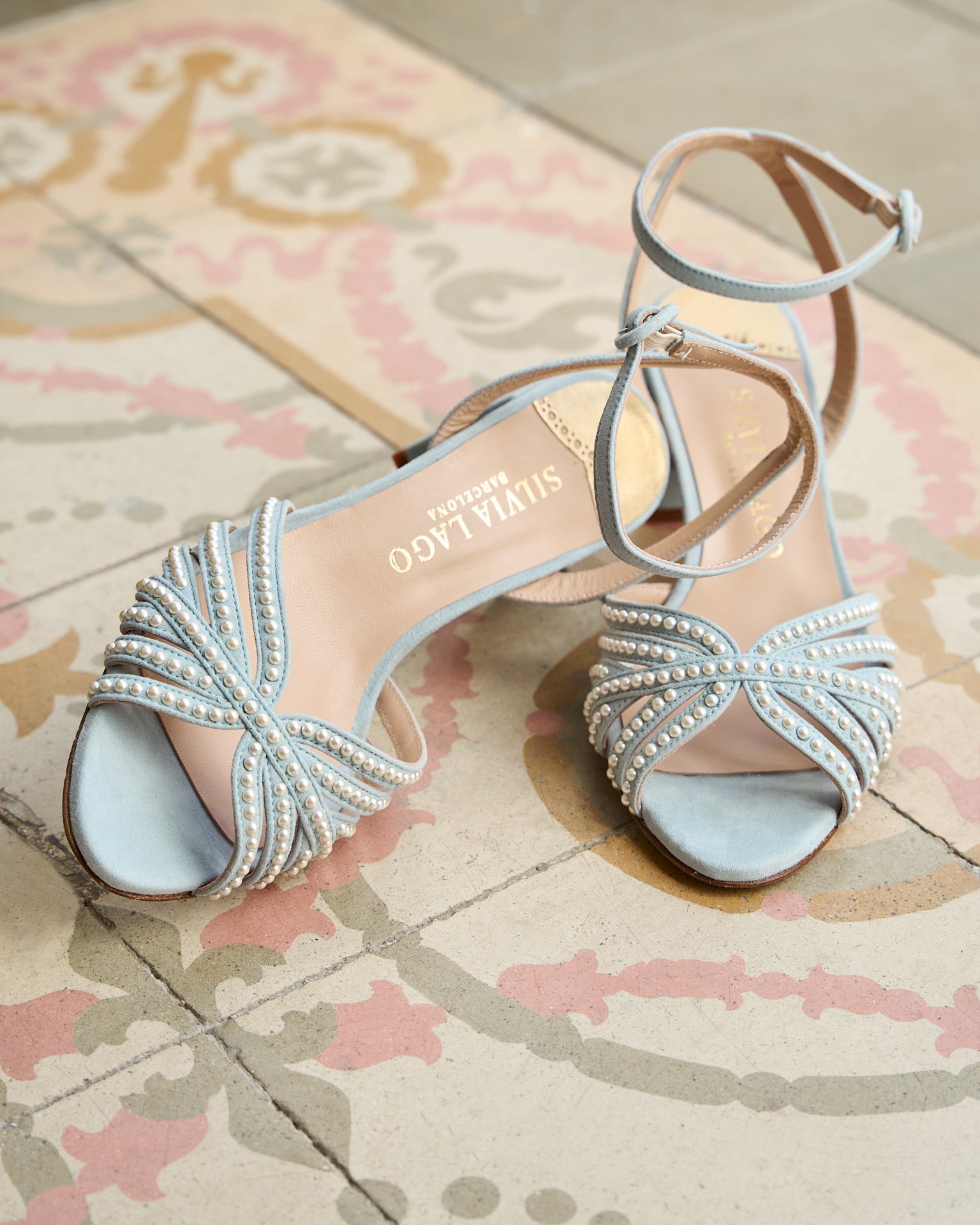 Crystal-Encrusted Flat Sandals | David's Bridal